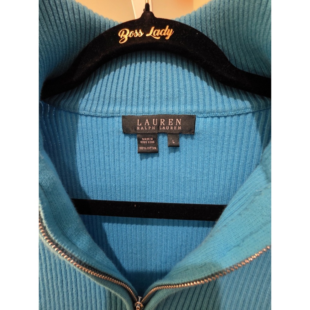 Polo Ralph Lauren CLASSIC SOLID 1/4 Zip Pullover Turquoise Size L - Picture 3 of 16